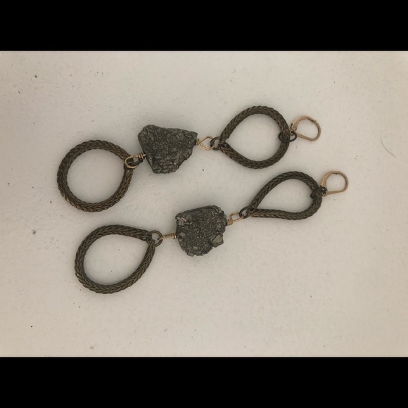 Luv AJ 'The Fool's Gold' Loop Earrings - Picture 2 of 3